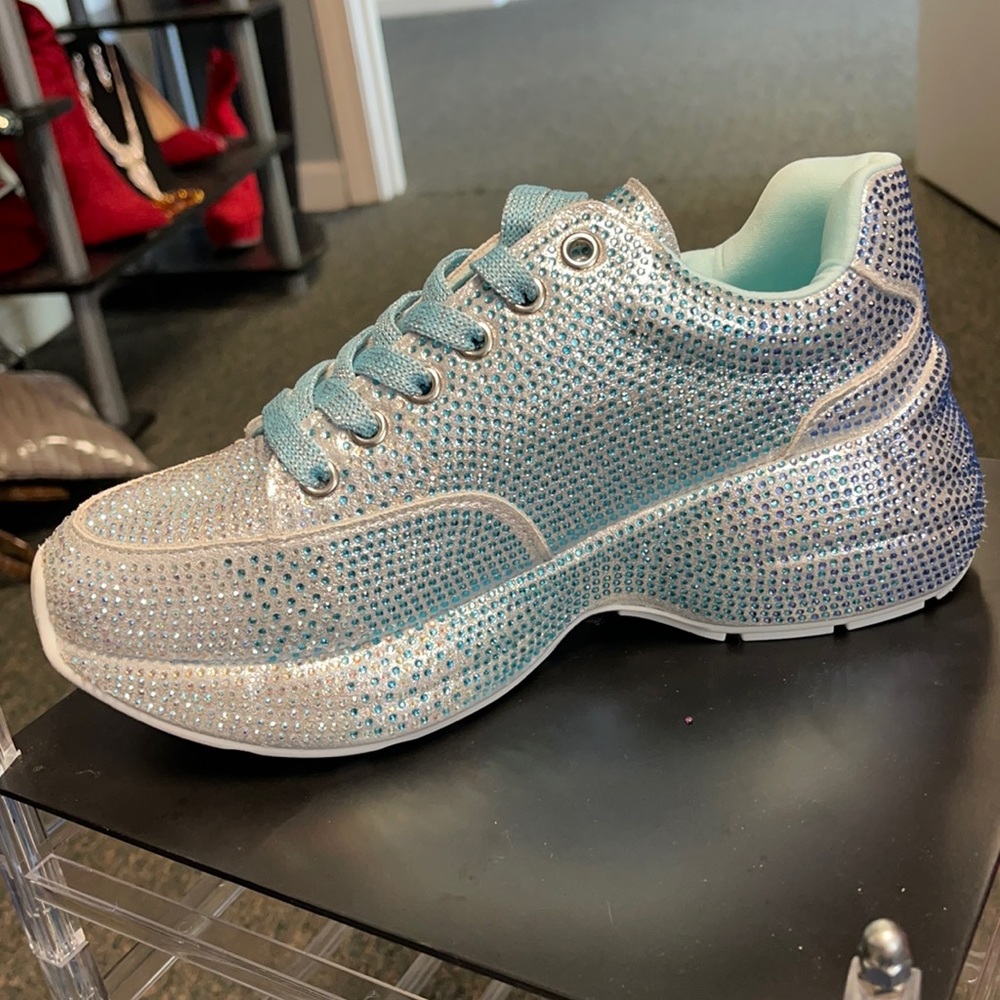 Baby blue Crystal Sneakers